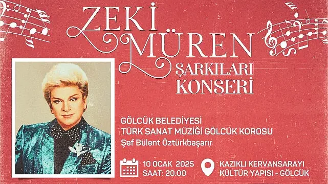 Gölcük Belediyesi, Türk müziğinin efsane ismi Zeki Müren’i anmak üzere özel bir gece düzenleyecek.