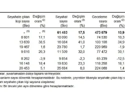 Tüik: Yurt içinde ikamet eden 20 milyon 453 bin kişi seyahate çıktı
