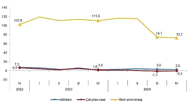 Tüik: İstihdam endeksi yıllık %2,6 arttı