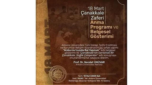 Ankara Üniversitesi Yapımı “Arıburnu’nda Bal Yapmak” Belgeseli Çanakkale Zaferi’nin Yıldönümünde İzleyiciyle Buluştu