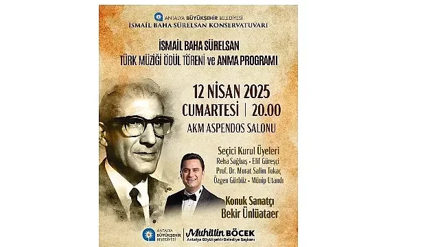 İsmail Baha Sürelsan ödül töreni ve konser ile anılacak