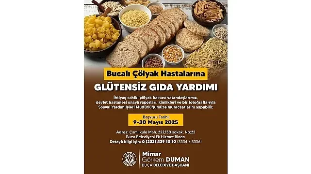 Buca Belediyesi’nden çölyak hastalarına glütensiz gıda yardımı
