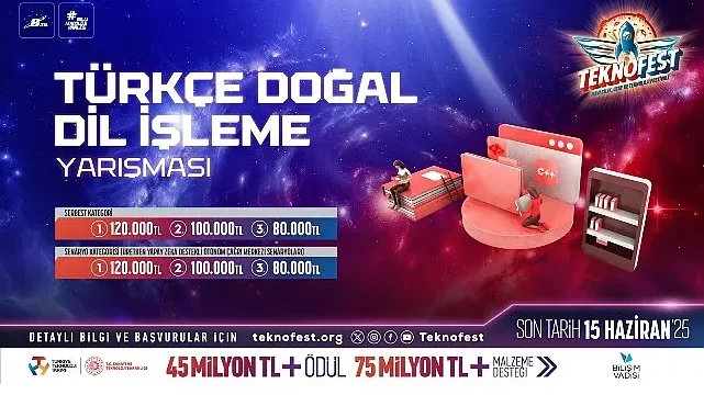 TEKNOFEST Türkçe Doğal Dil İşleme Yarışması Başvuruları Devam Ediyor