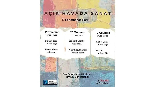 Fenerbahçe Parkı’nda “Açık Alanda Sanat” Etkinliği Başlıyor