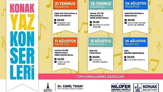 Konak Yaz Konserleri başlıyor