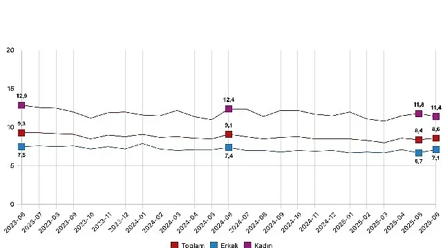 Mevsim etkisinden arındırılmış işsizlik oranı yüzde 8,6 seviyesinde gerçekleşti