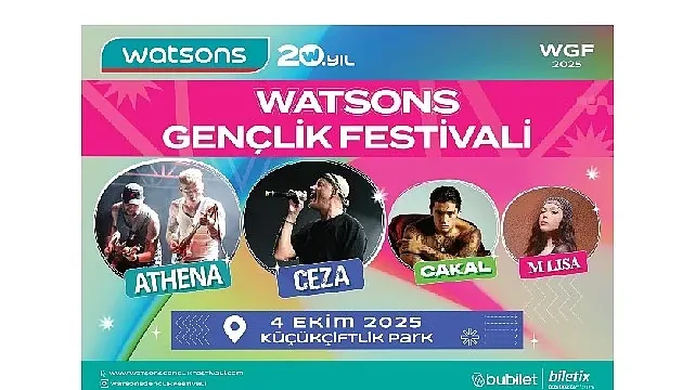 4. Watsons Gençlik Festivali 4 Ekim’de KüçükÇiftlik Park’ta!