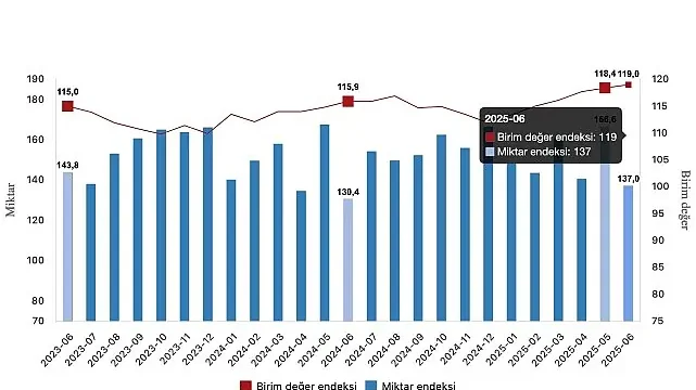 İhracat birim değer endeksi yüzde 2,7 arttı